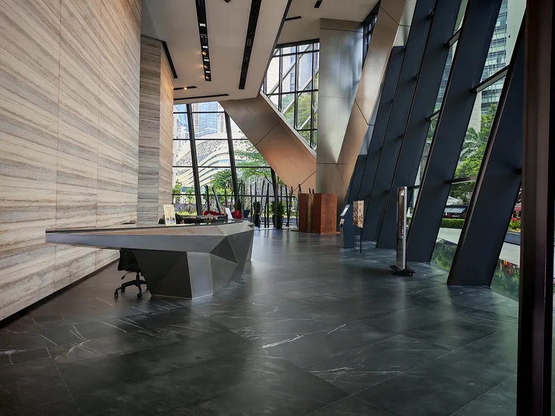 Menara Ilham ground-floor lobby and reception