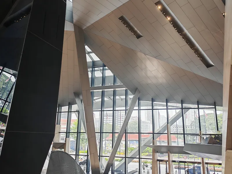 Lobby atrium looking out to the drop-off
